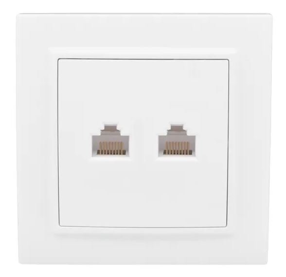 Минск Розетка RJ-45 2-местная СП белая (ERK02-035-10)