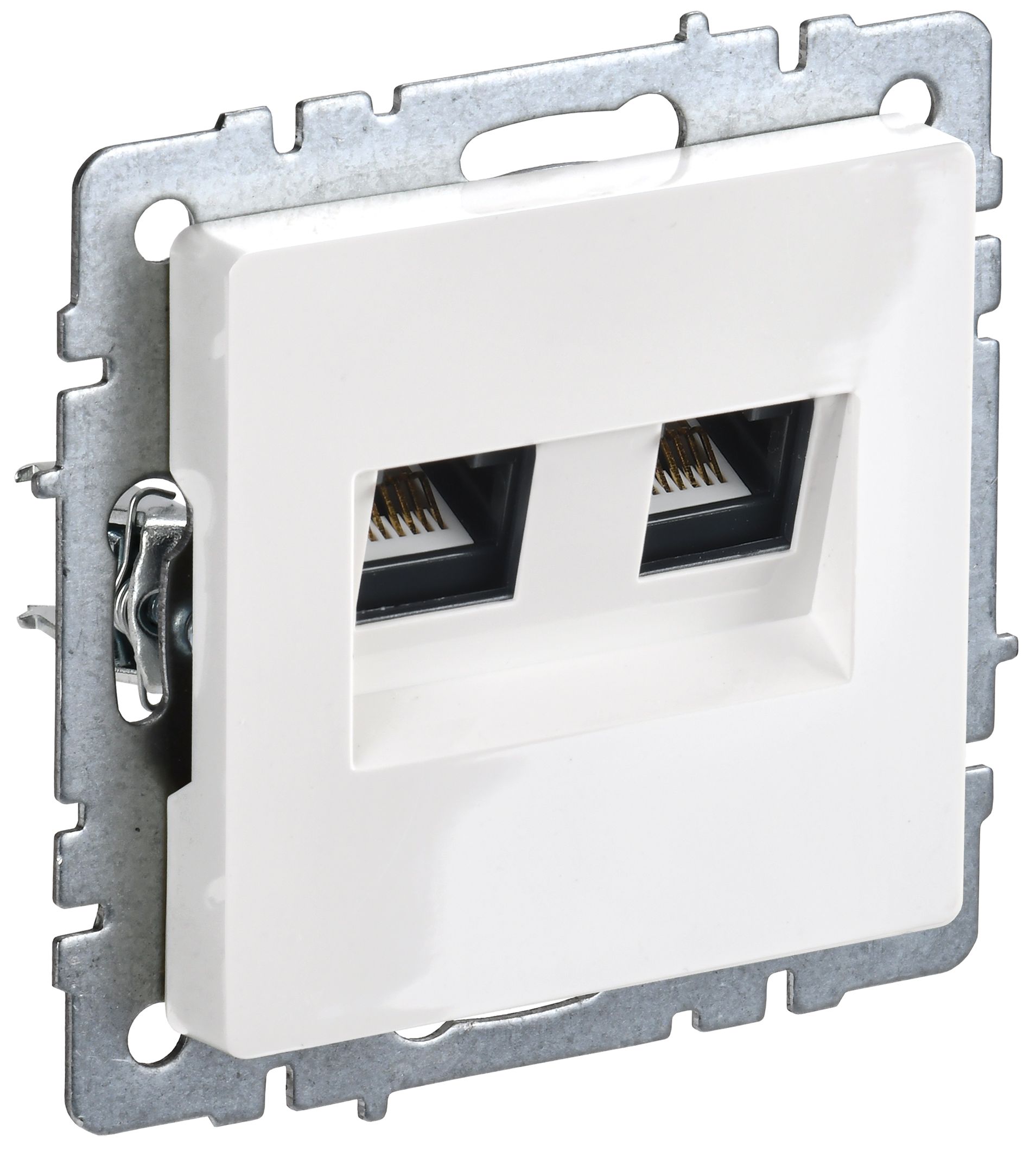 Розетка компьютерная двойная RJ45 BRITE кат.6 РК11-2-БрБ скрытой установки белый (BR-K20-2-K01)