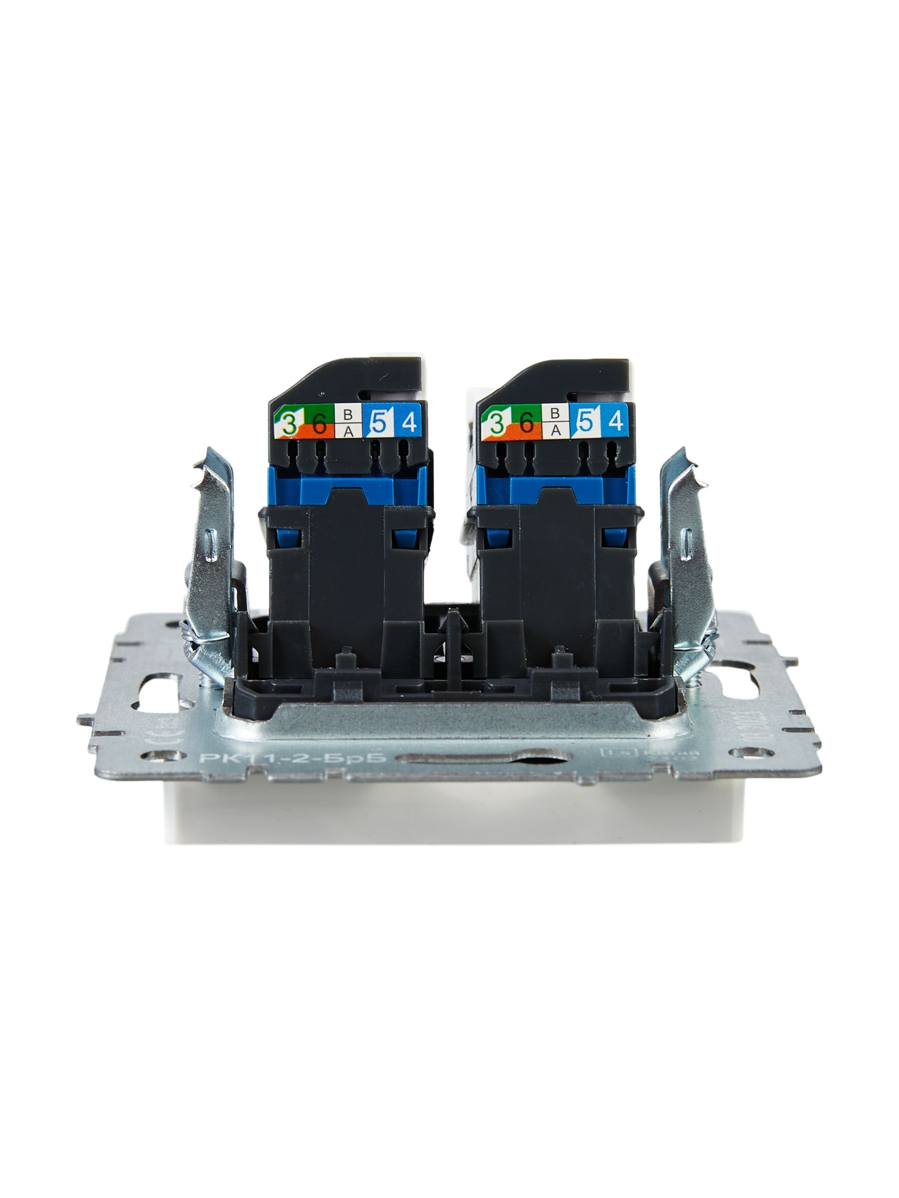 Розетка компьютерная двойная RJ45 BRITE кат.6 РК11-2-БрБ скрытой установки белый (BR-K20-2-K01)