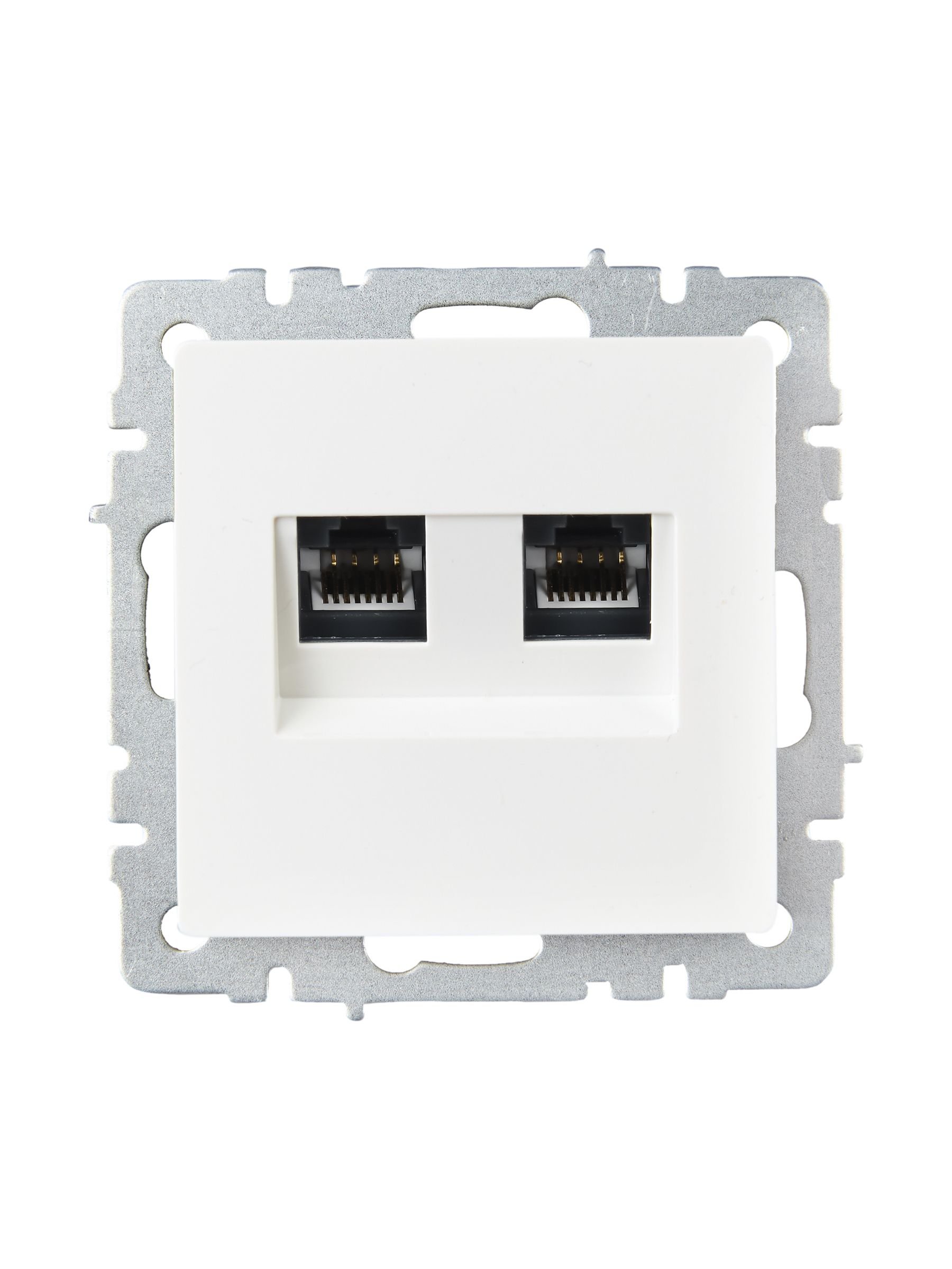 Розетка компьютерная двойная RJ45 BRITE кат.6 РК11-2-БрБ скрытой установки белый (BR-K20-2-K01)