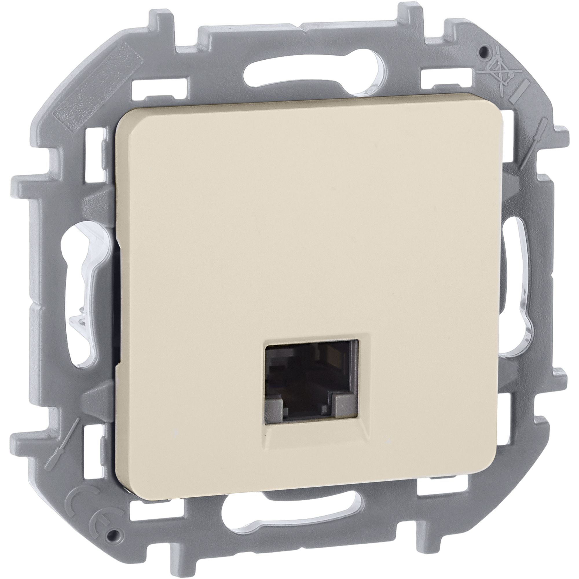 Inspiria розетка компьютерная RJ45, 6 UTP, скрытой установки, слоновая кость (673831)