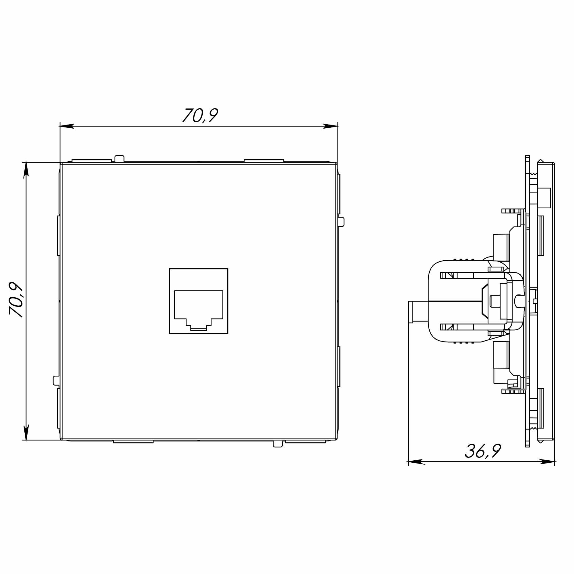 Розетка RJ-45 KANT 6А одинарная белая магнолия (7000673)