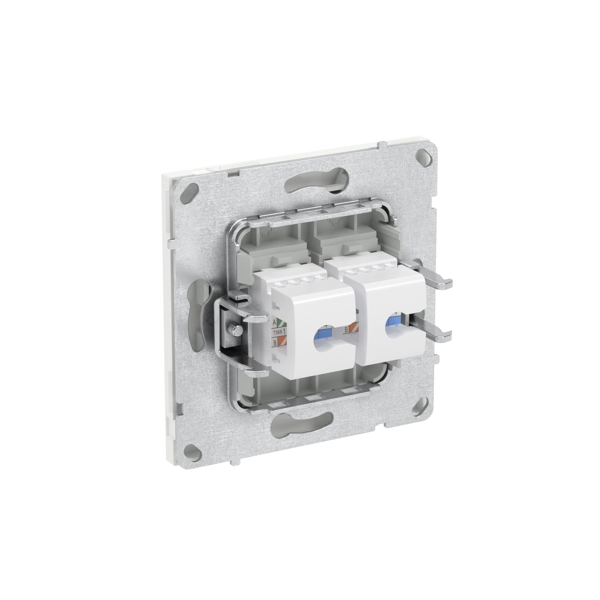 Розетка RJ-45 KANT 5E двойная белая магнолия (7000664)