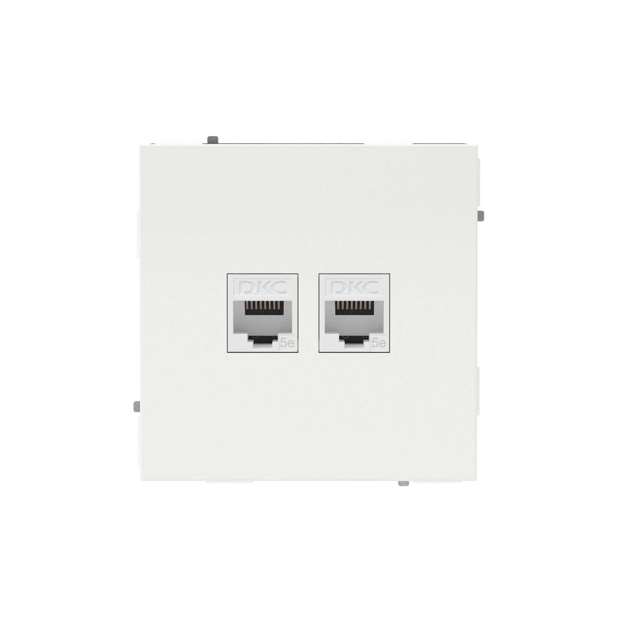 Розетка RJ-45 KANT 5E двойная белая магнолия (7000664)