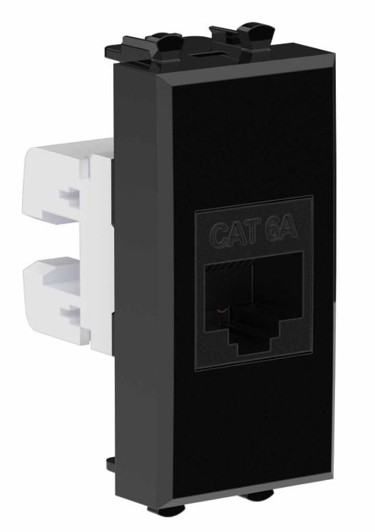 Розетка RJ-45 кат.6А 1 модуль Avanti черный квадрат (4402671)