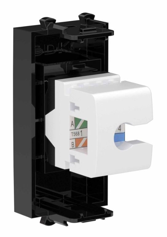 Розетка RJ-45 кат.6А 1 модуль Avanti черный квадрат (4402671)