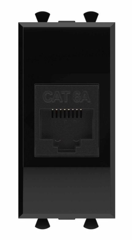 Розетка RJ-45 кат.6А 1 модуль Avanti черный квадрат (4402671)