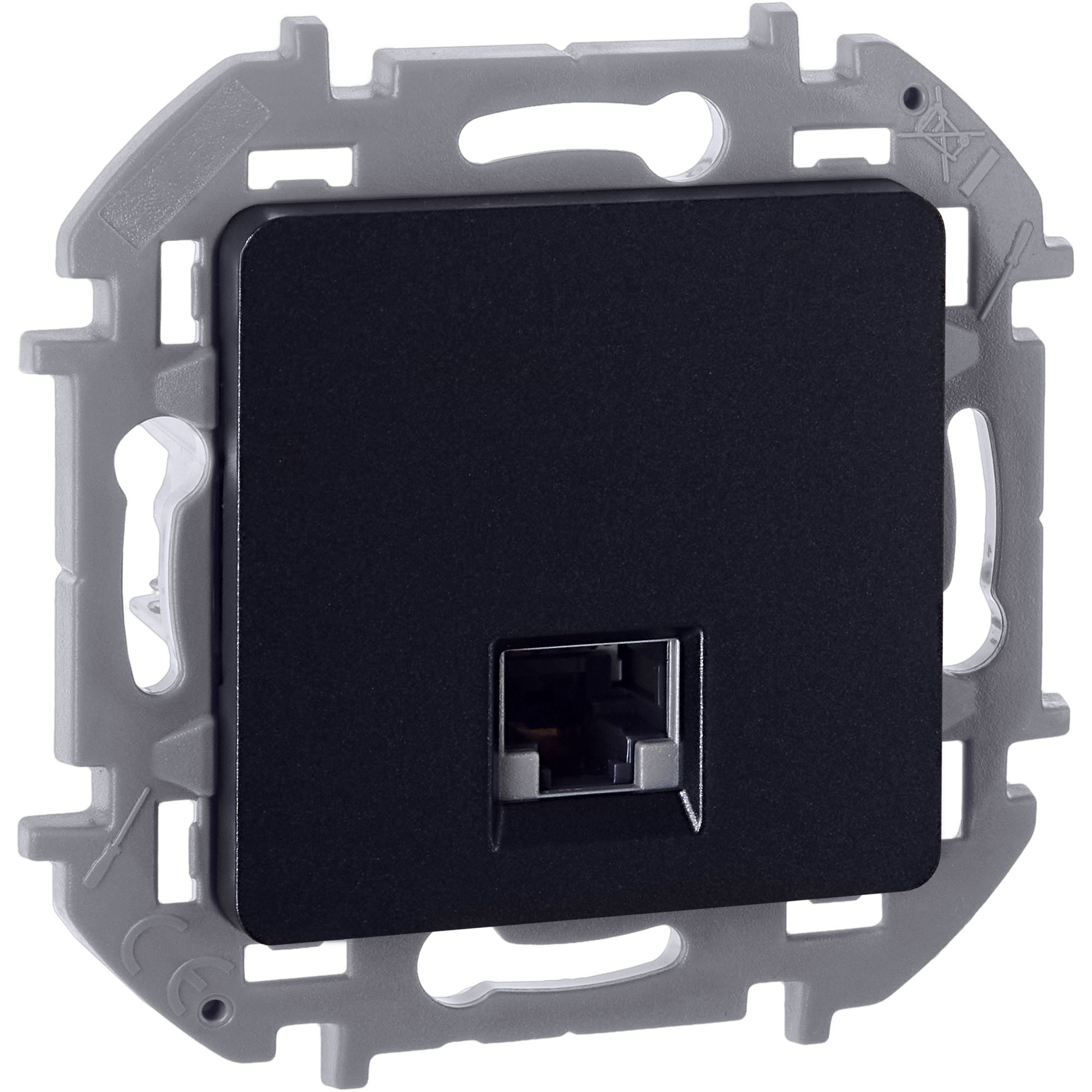 Inspiria розетка компьютерная RJ45, 5e UTP, скрытой установки, антрацит (673828)