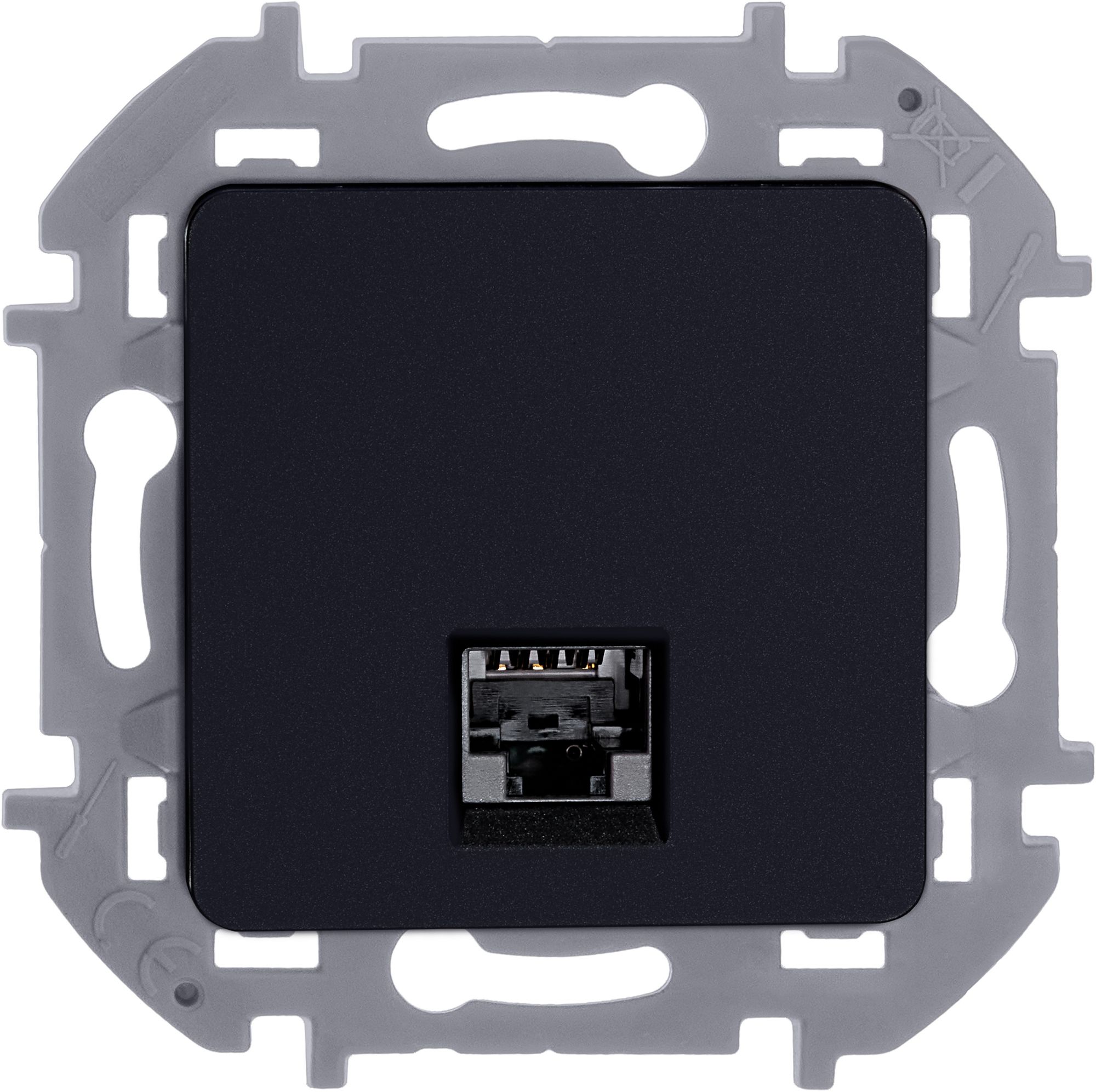 Inspiria розетка компьютерная RJ45, 5e UTP, скрытой установки, антрацит (673828)