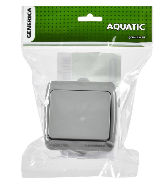 AQUATIC выключатель 1-клавишный ВС-20-1-0-А открытой установки IP54 серый (EVA10-K03-10-54)