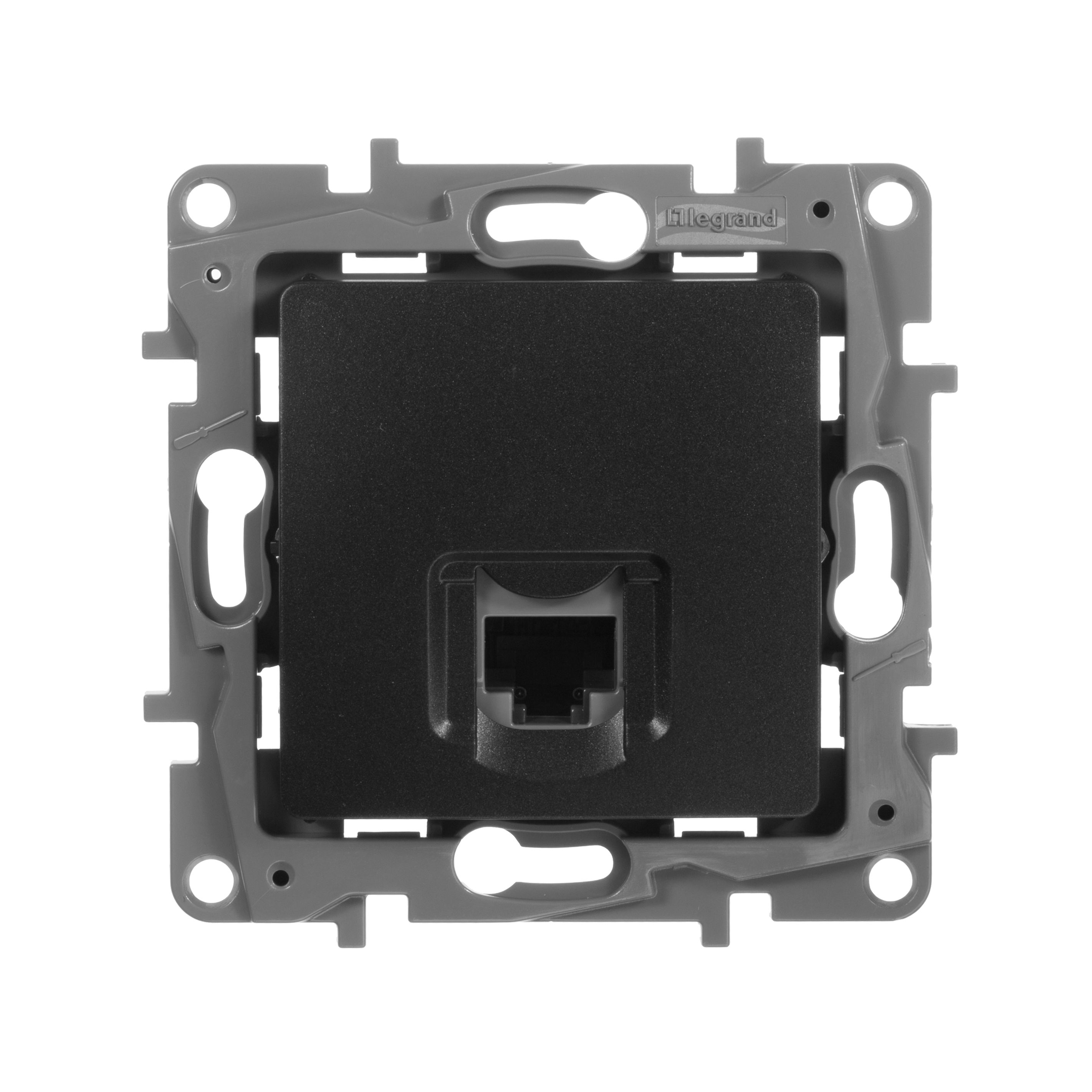 ETIKA розетка компьютерная RJ45, 5Е UTP, скрытой установки, антрацит (672641)