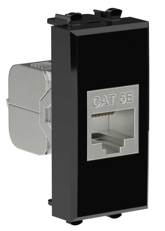 Розетка RJ-45 кат.5е экранированная 1 модуль Avanti черный квадрат (4402761)