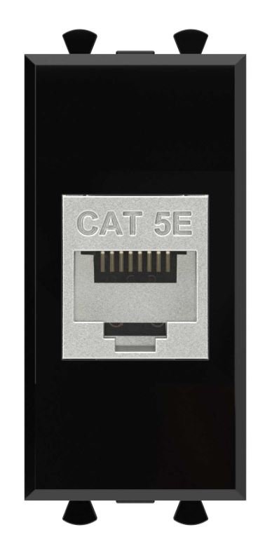 Розетка RJ-45 кат.5е экранированная 1 модуль Avanti черный квадрат (4402761)