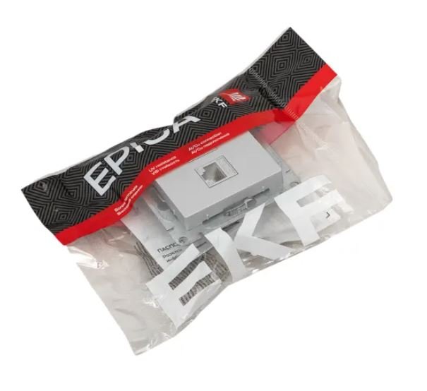 Механизм розетки HDMI+RJ45 (cat5), алюминий Эпика (UP1-SOA-HDMI+RJ45)