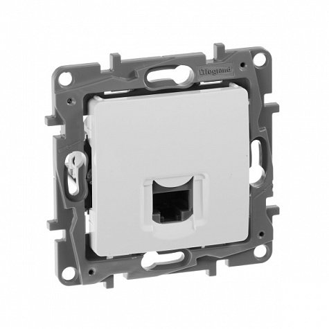 ETIKA розетка компьютерная RJ45, 5e UTP, скрытой установки, белая (672241)