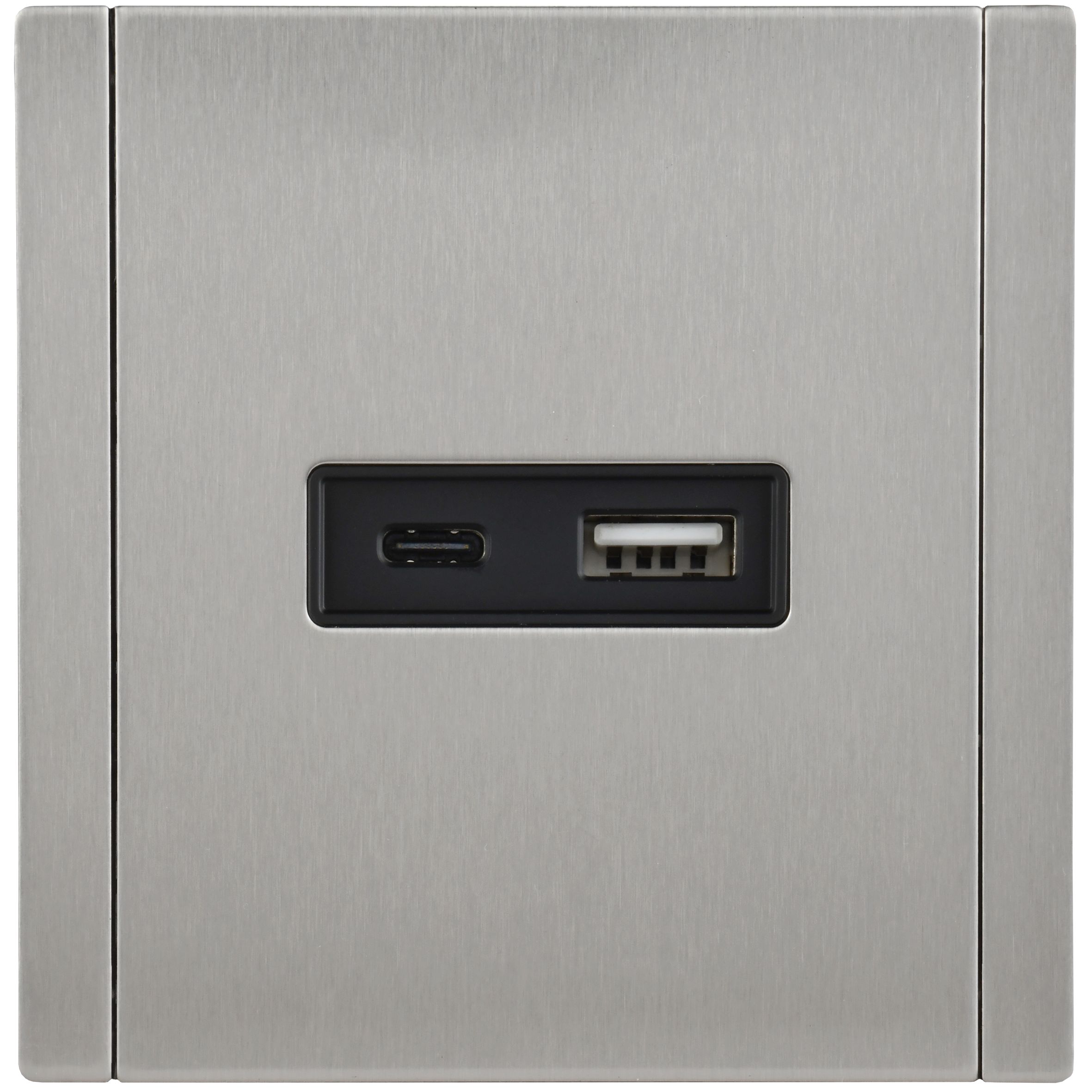 FORTE&PIANO Розетка USB A+C 18Вт FP751M скрытой установки металл никель (FP-U22-018-M-K50)