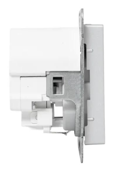 Механизм розетки с USB-C - 2 шт, 16А, с заземлением, со шторками, алюминий Эпика (UP1-SOA-111-2USBC)