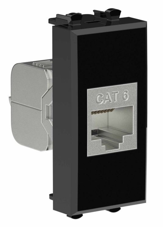 Розетка RJ-45 кат.6 экранированная 1 модуль Avanti черный квадрат (4402791)