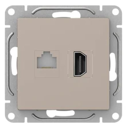 Механизм розетки HDMI+RJ45 (cat5), кремовый Эпика (UP1-SOI-HDMI-RJ45)