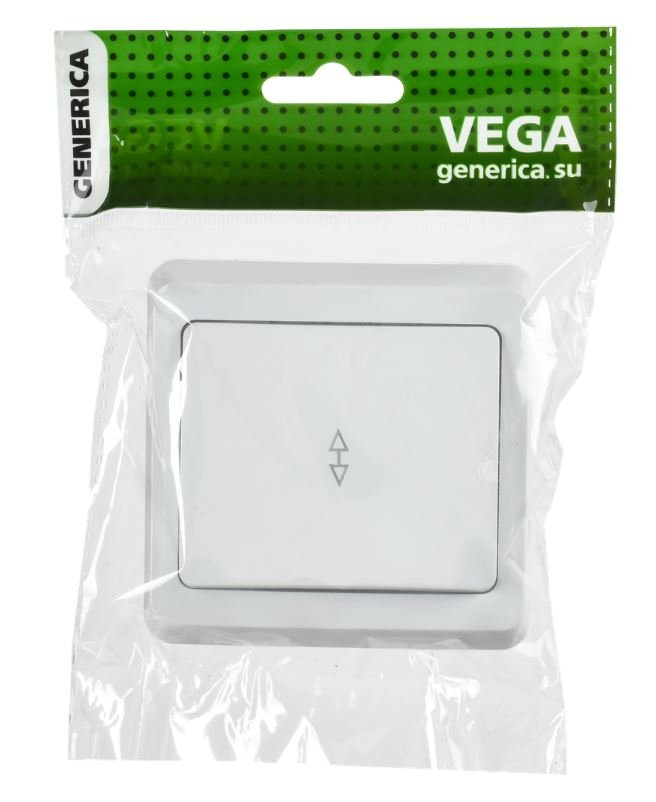 Выключатель 1-клавишный проходной ВСп10-1-0-ВБ скрытой установки белый VEGA (EVV12-K01-10-DM)