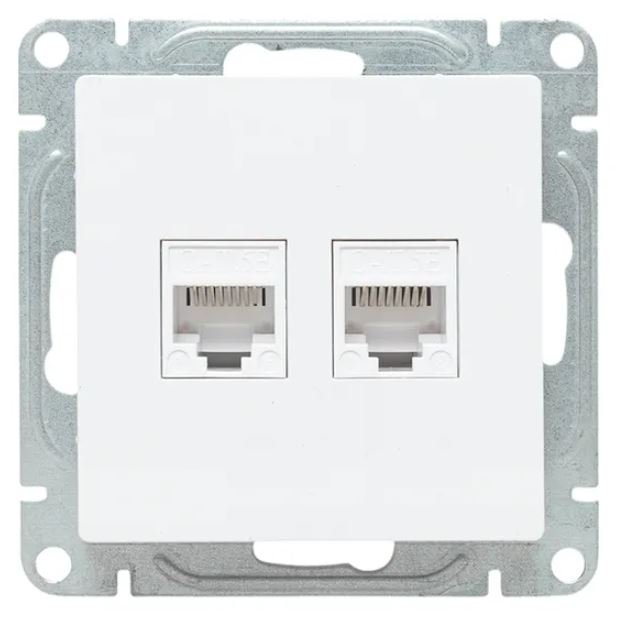 Механизм розетки RJ45 - 2 шт, (cat5), белый Эпика (UP1-SOW-2RJ45-5)