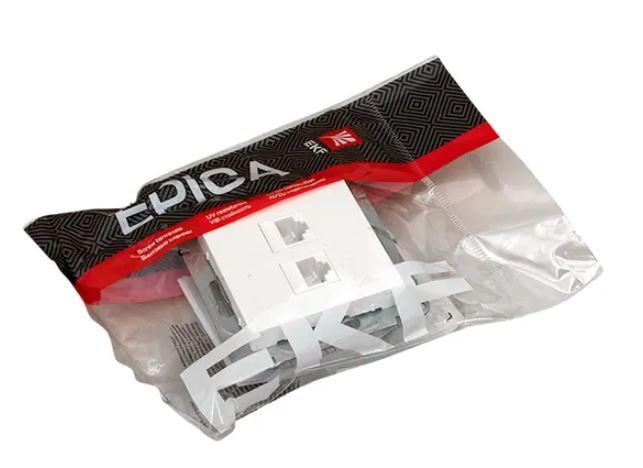 Механизм розетки RJ45 - 2 шт, (cat5), белый Эпика (UP1-SOW-2RJ45-5)