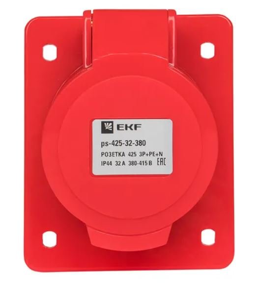 Розетка стационарная внутренняя 425 3Р+РЕ+N 32А 380В IP44 (ps-425-32-380)