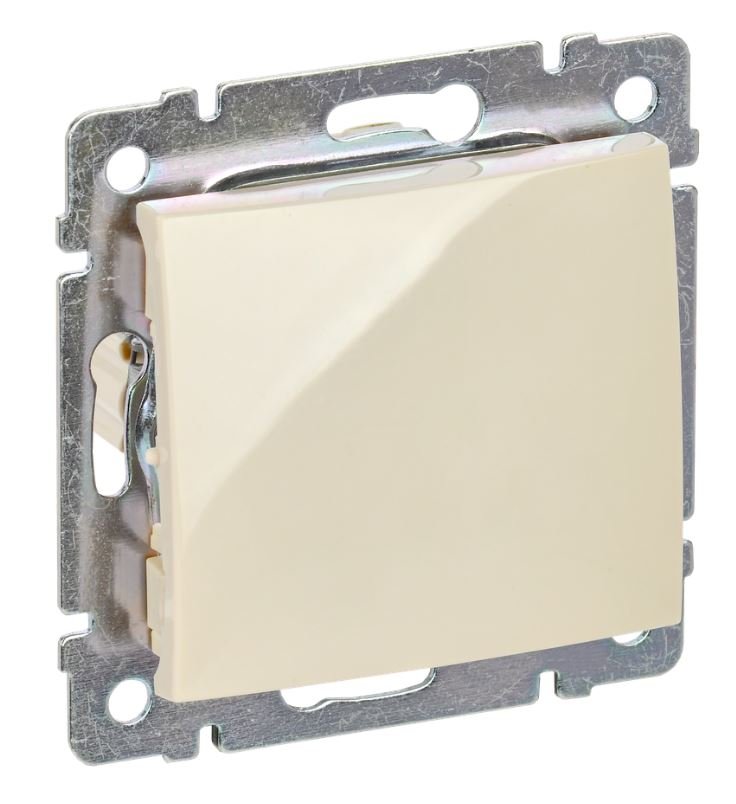 Valena DIY выключатель 1-клавишный самовозвратный, скрытой установки, слоновая кость (695607)