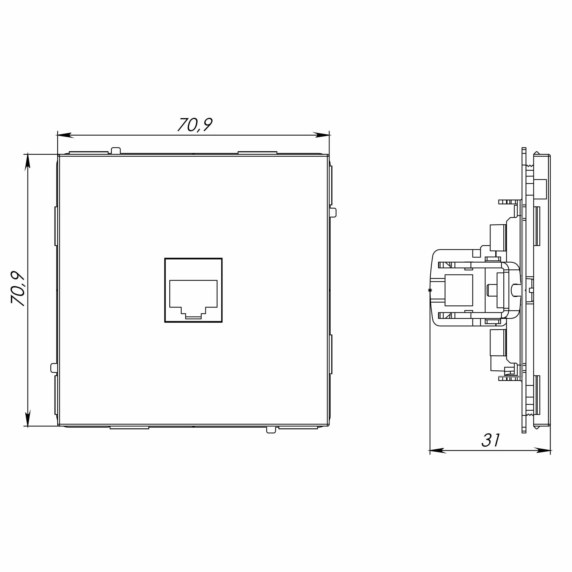 Розетка RJ-45 KANT 5E одинарная белая магнолия (7000663)