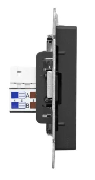Механизм розетки HDMI+RJ45 (cat5), чёрный Эпика (UP1-SOB-HDMI+RJ45)