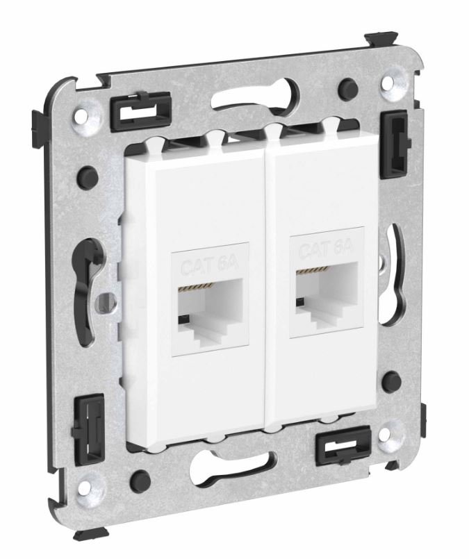 Розетка RJ-45 кат.6A двойная Avanti белое облако (4400674)