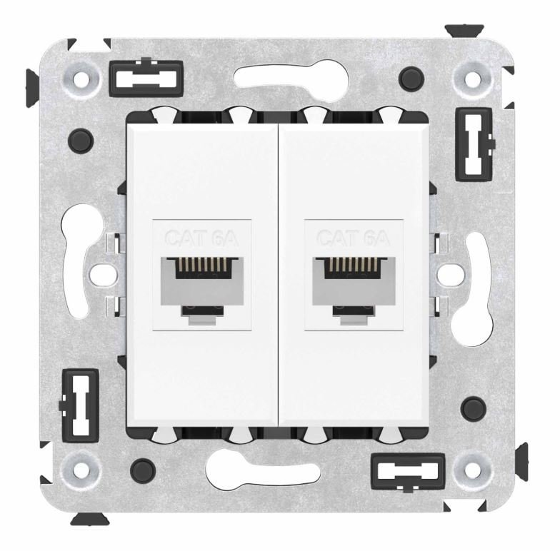 Розетка RJ-45 кат.6A двойная Avanti белое облако (4400674)
