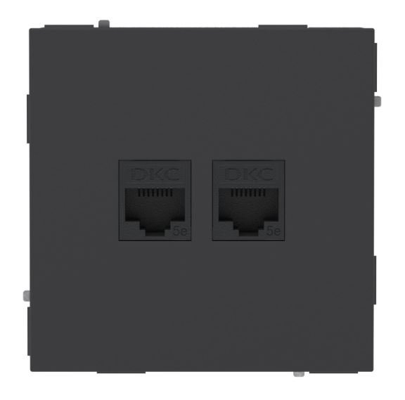 Розетка RJ-45 KANT 5E двойная черный уголь (7012664)