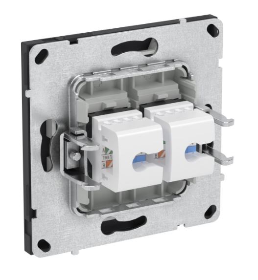 Розетка RJ-45 KANT 5E двойная черный уголь (7012664)