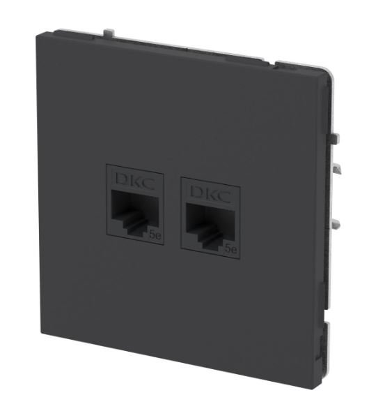 Розетка RJ-45 KANT 5E двойная черный уголь (7012664)