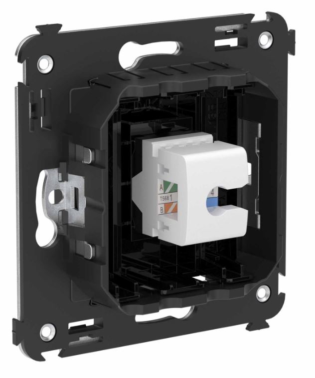 Розетка RJ-45 кат.6A одинарная Avanti черный квадрат (4402673)