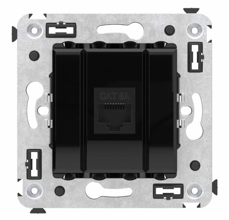 Розетка RJ-45 кат.6A одинарная Avanti черный квадрат (4402673)