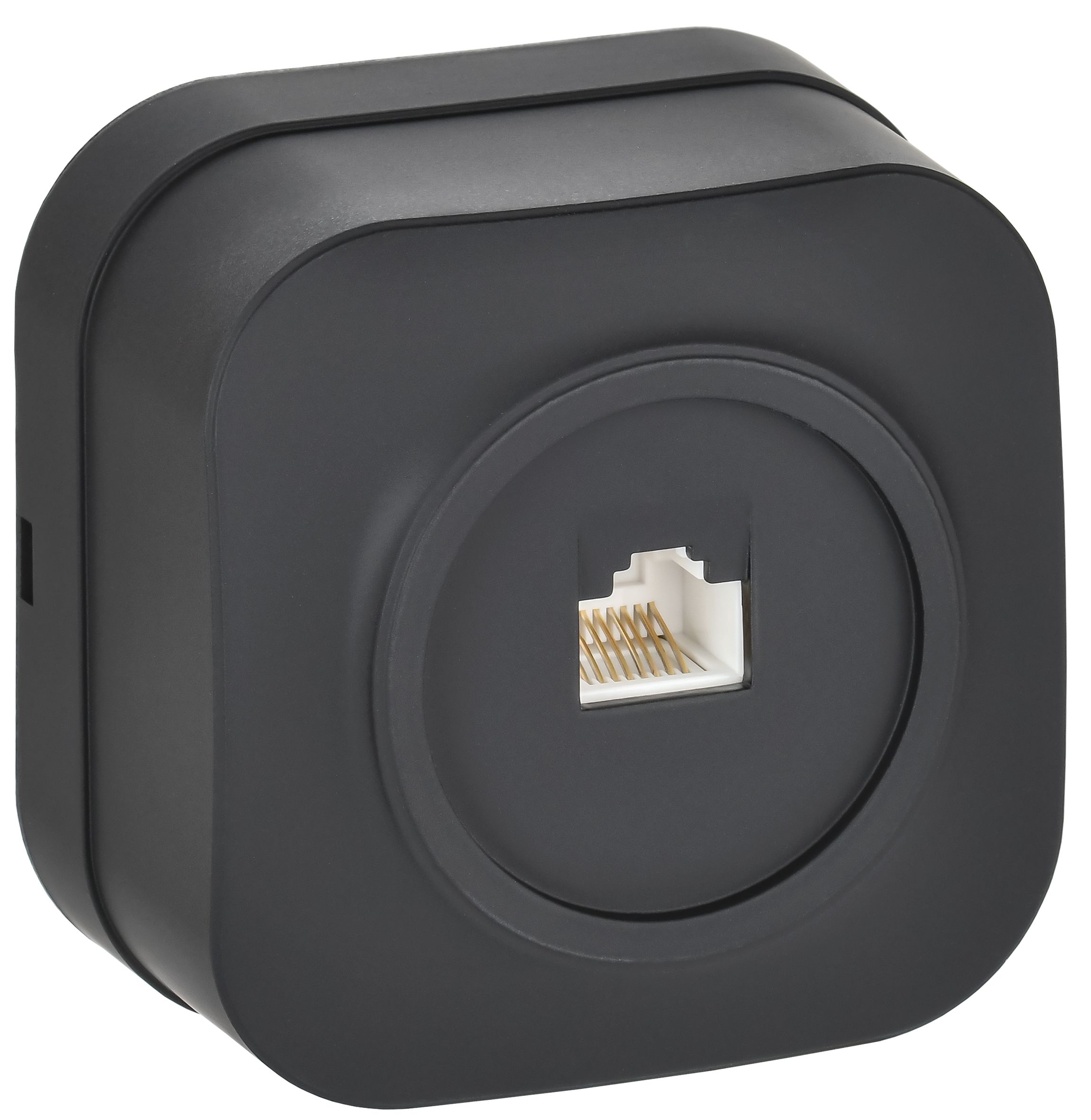 Розетка компьютерная 1-местная RJ45 кат.5E GLORY РК10-ХЧм открытой установки черный матовый (EKH10-K02M)