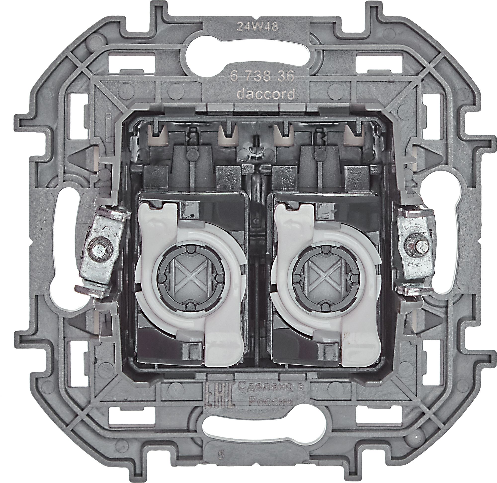 Inspiria розетка компьютерная двойная RJ45, 5e UTP, скрытой установки, слоновая кость (673836)