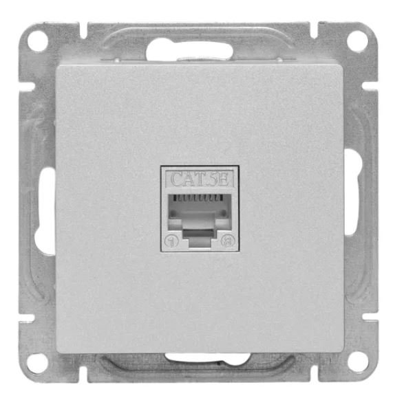 Механизм розетки RJ45 (cat5), алюминий Эпика (UP1-SOA-RJ45-5)