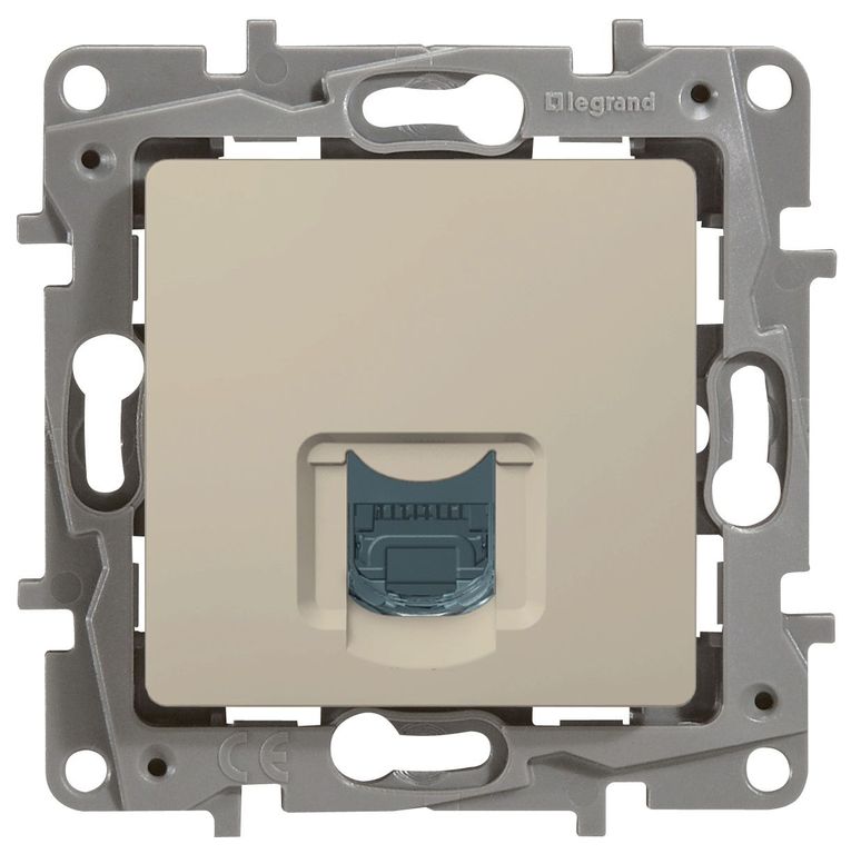 ETIKA розетка компьютерная RJ45, 5e UTP, скрытой установки, слоновая кость (672341)