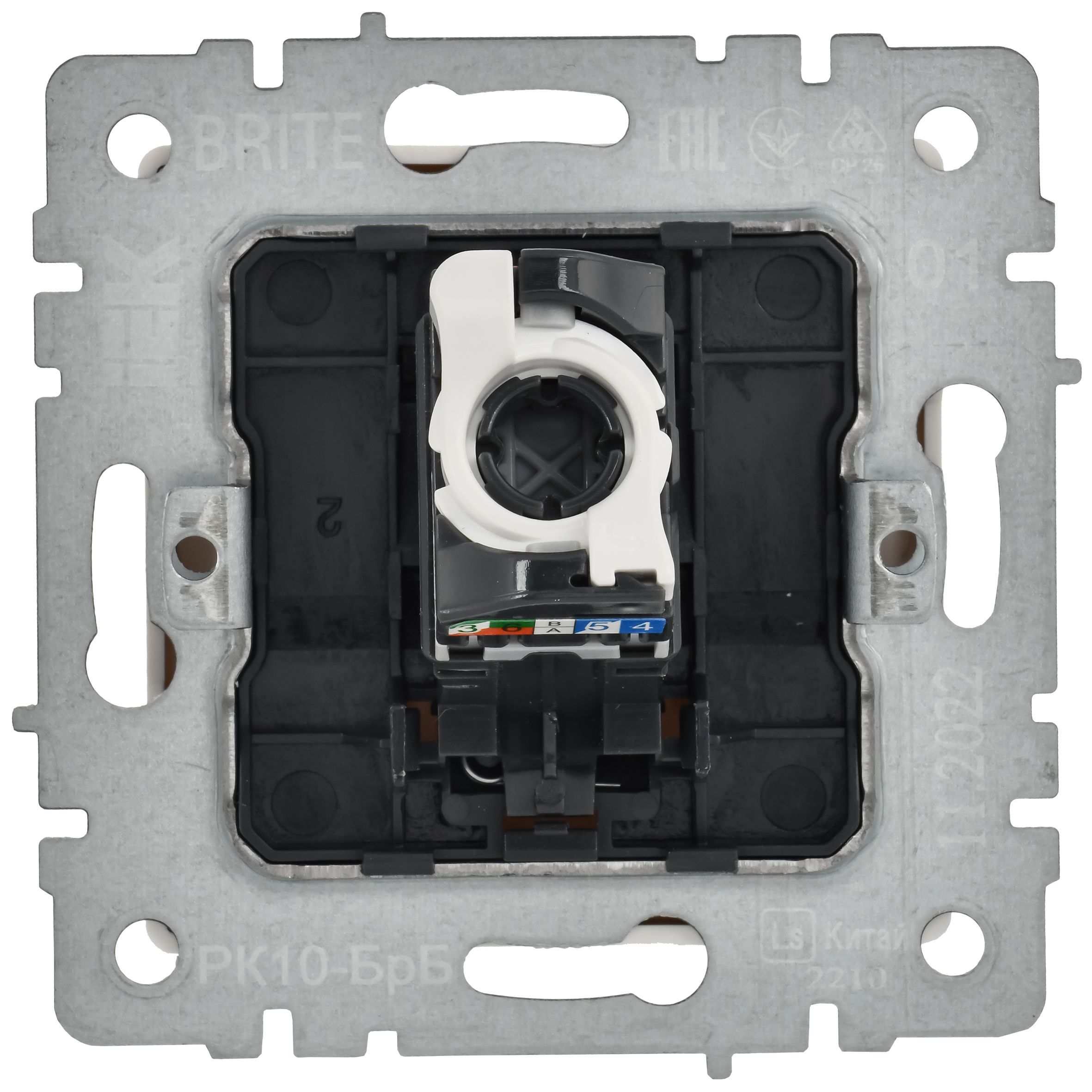 Розетка компьютерная RJ45 BRITE кат.5E РК10-БрБ скрытой установки белый (BR-K10-1-K01-PRO)