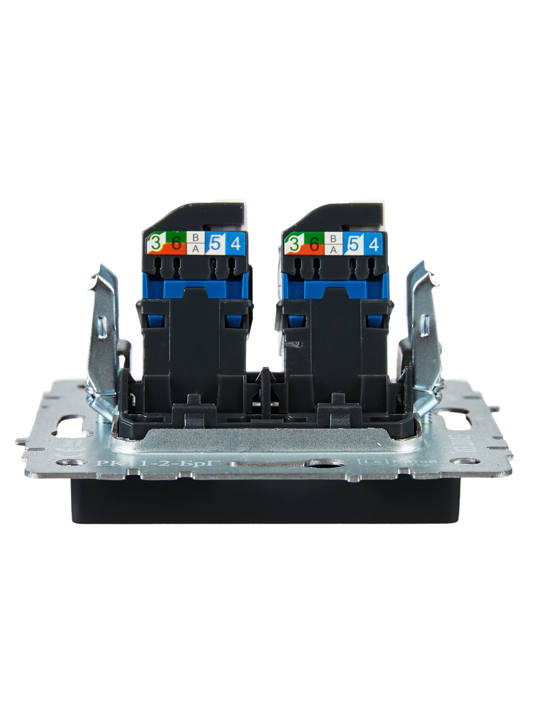 Розетка компьютерная двойная RJ45 BRITE кат.6 РК11-2-БрЧ скрытой установки черный (BR-K20-2-K02)
