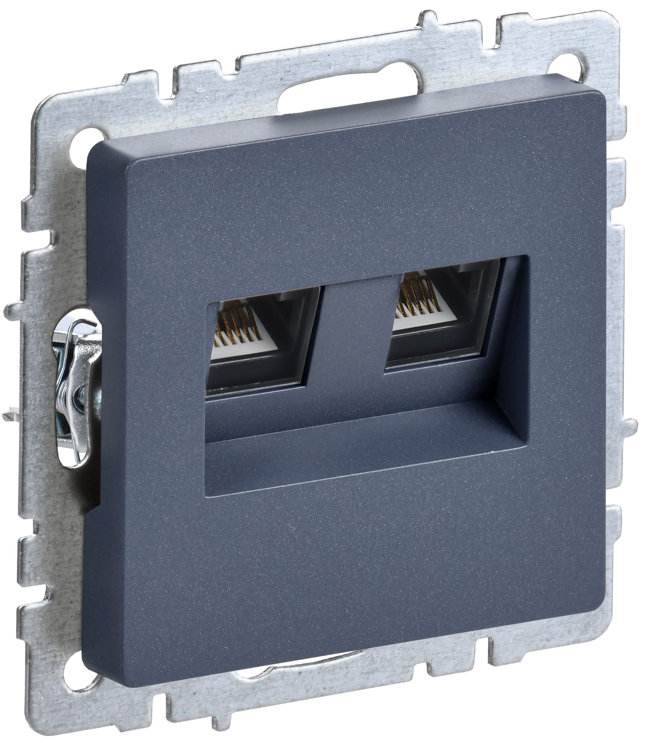 Розетка компьютерная двойная RJ45 BRITE кат.5E РК10-2-БрМ скрытой установки маренго (BR-K20-1-K35)