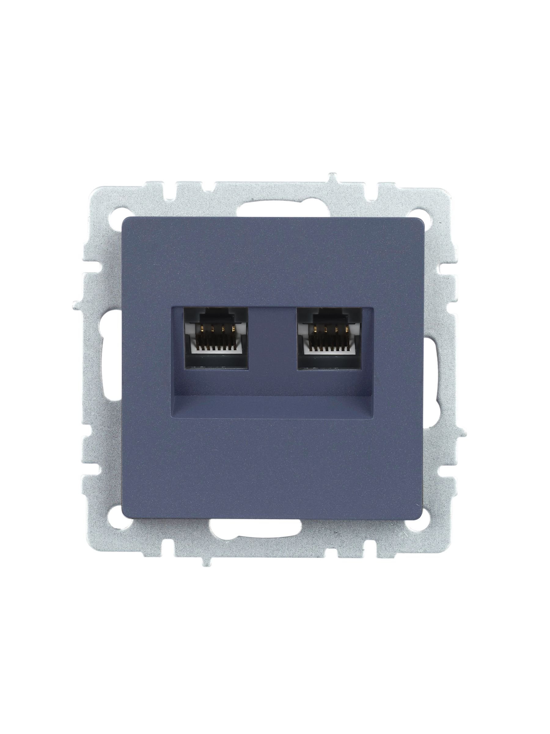 Розетка компьютерная двойная RJ45 BRITE кат.5E РК10-2-БрМ скрытой установки маренго (BR-K20-1-K35)