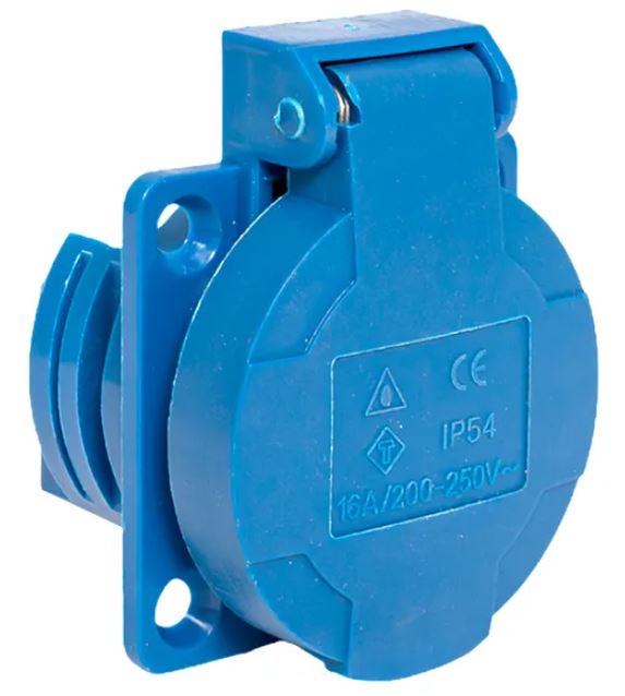 Розетка панельная 112 16А IP54 220В 2Р+PЕ (ps-112-16-220)