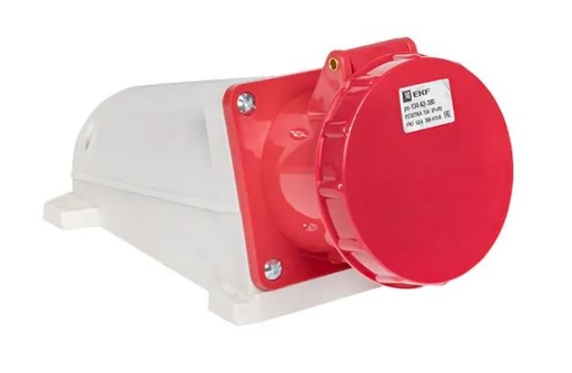 Розетка стационарная наружная 134 3Р+РЕ 63А 380В IP67 (ps-134-63-380)