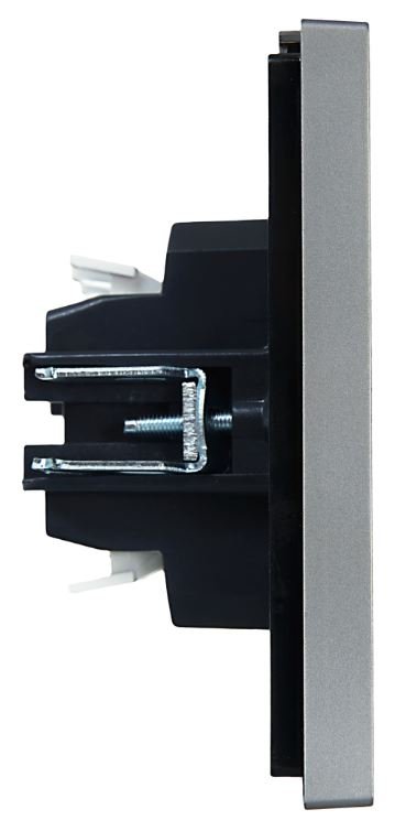 FORTE&PIANO Выключатель 2-клавишный проходной FP507 скрытой установки 10А сталь (FP-V22-0-10-1-K46)