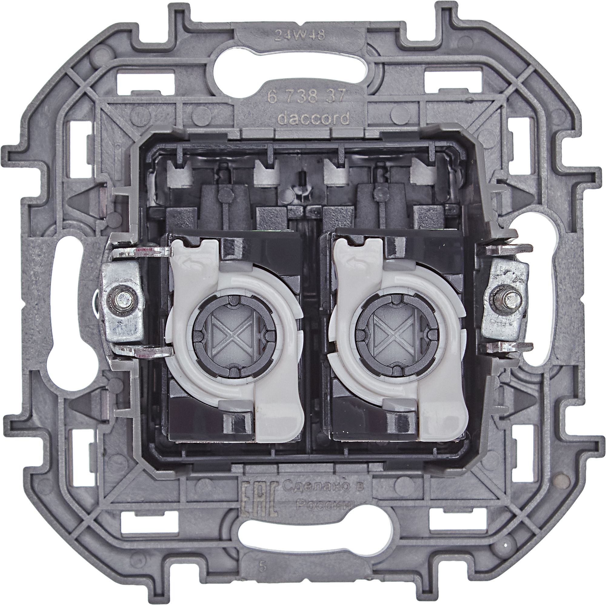 Inspiria розетка компьютерная двойная RJ45, 5e UTP, скрытой установки, алюминий (673837)