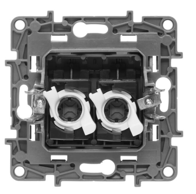ETIKA розетка компьютерная RJ45, 5e UTP, скрытой установки, антрацит (672655)